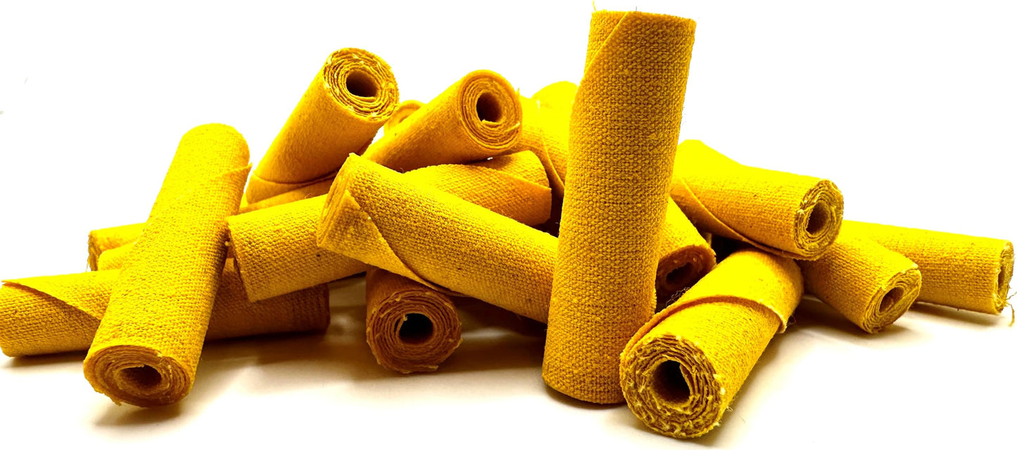 Pro-Graad 25 Pack 3/8x1-1/2x1/8 Yellow Treated Cloth Buffing & Polishing Cartridge Rolls, Ideal for Detail Polishing Hard to Reach Areas
