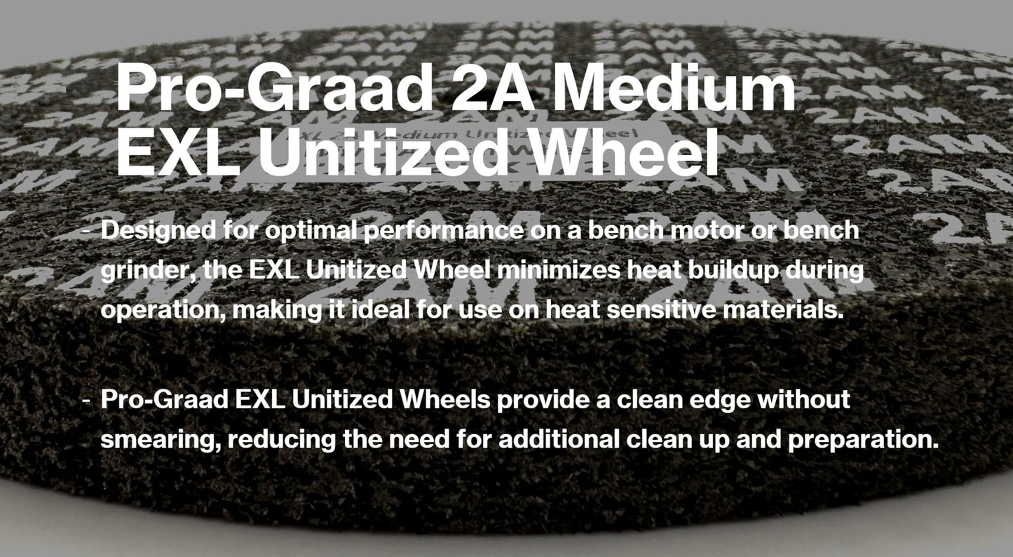 Pro-Graad EXL Unitized Wheel, Silicon Carbide, 6" Diameter x 1/4" Wide x 1/2" Arbor, 2A Medium | 17498 | (Pack of 1)