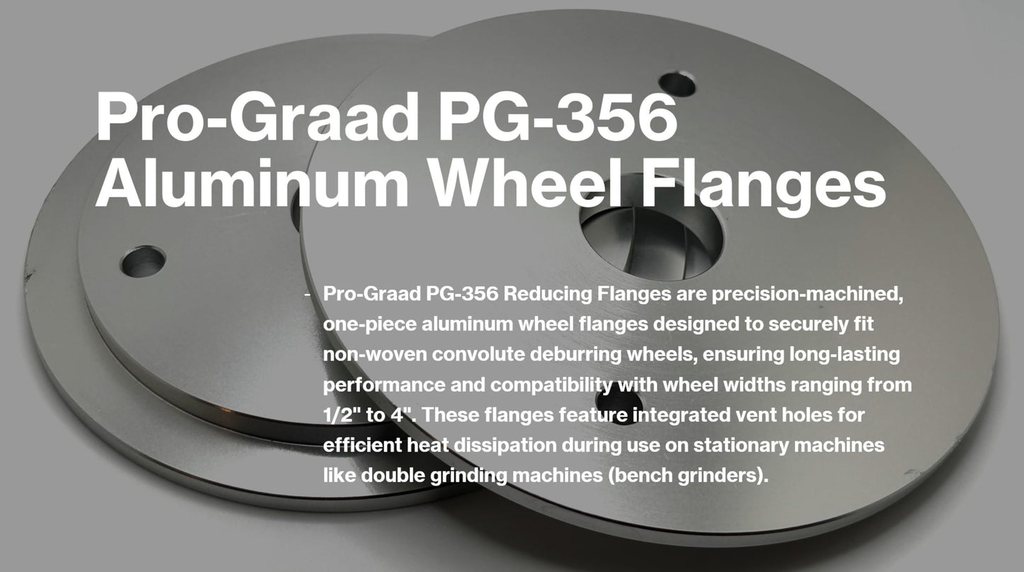 Pro-Graad 356 8” x 1-1/4” Convolute Deburring Wheel Aluminum Reducer Flanges for Wheels with 8” Hole, Reduce Arbor to 1-1/4”, Compatible for use with Pro-Graad & 3M Scotch Brite Wheels, 03907, 1 Pair