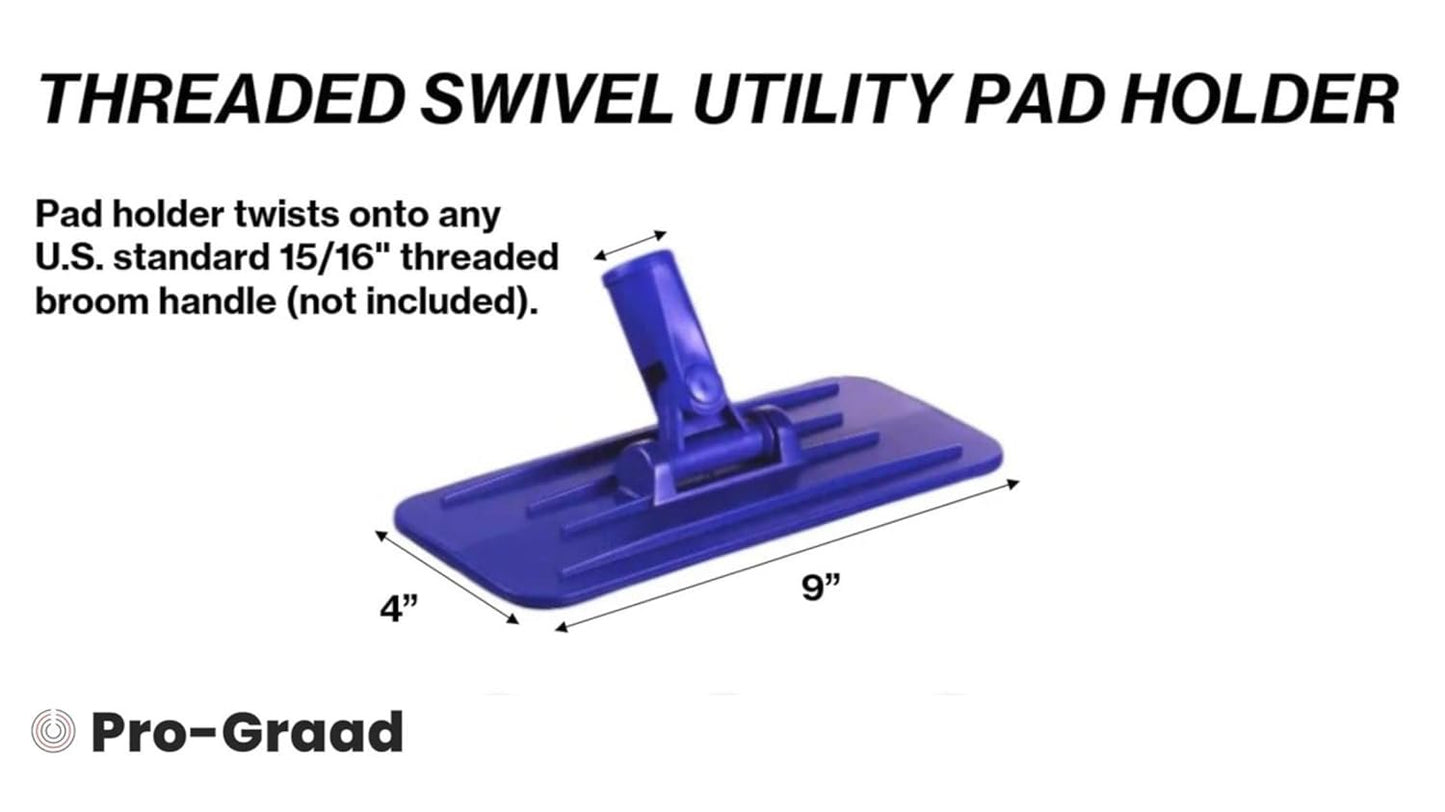 Pro-Graad Utility Pad Holder, Bulk 50 Pack, Threaded Swivel Universal Cleaning Pad Holder, for 4.5" x 10" Utility Cleaning Scrubber Pads, Compatible with Doodlebug Pads, Pack of 50