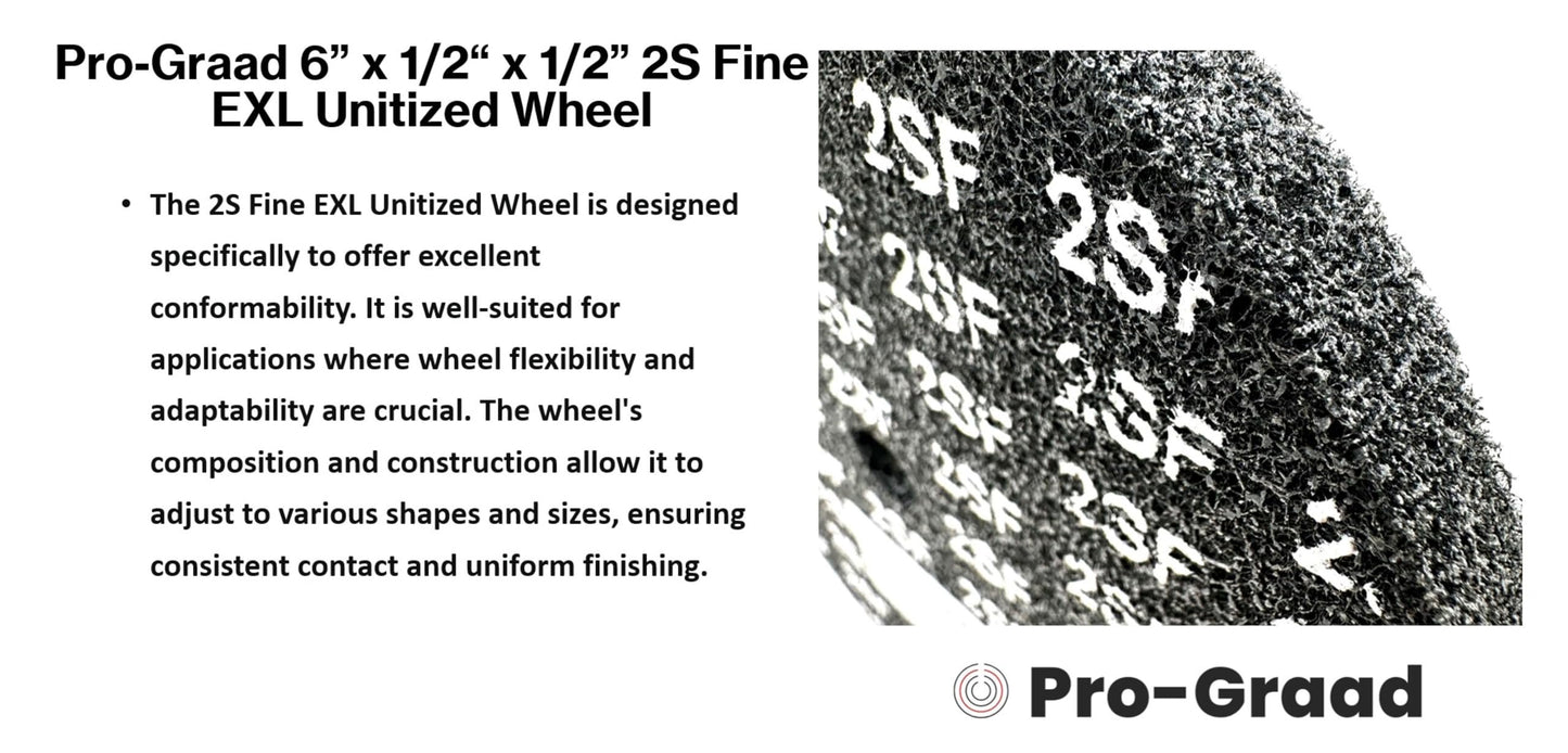 Pro-Graad EXL Unitized Wheel, Silicon Carbide, 6" Diameter x 1/2" Wide x 1/2" Arbor, 2S Fine | 13719 | (Pack of 1)
