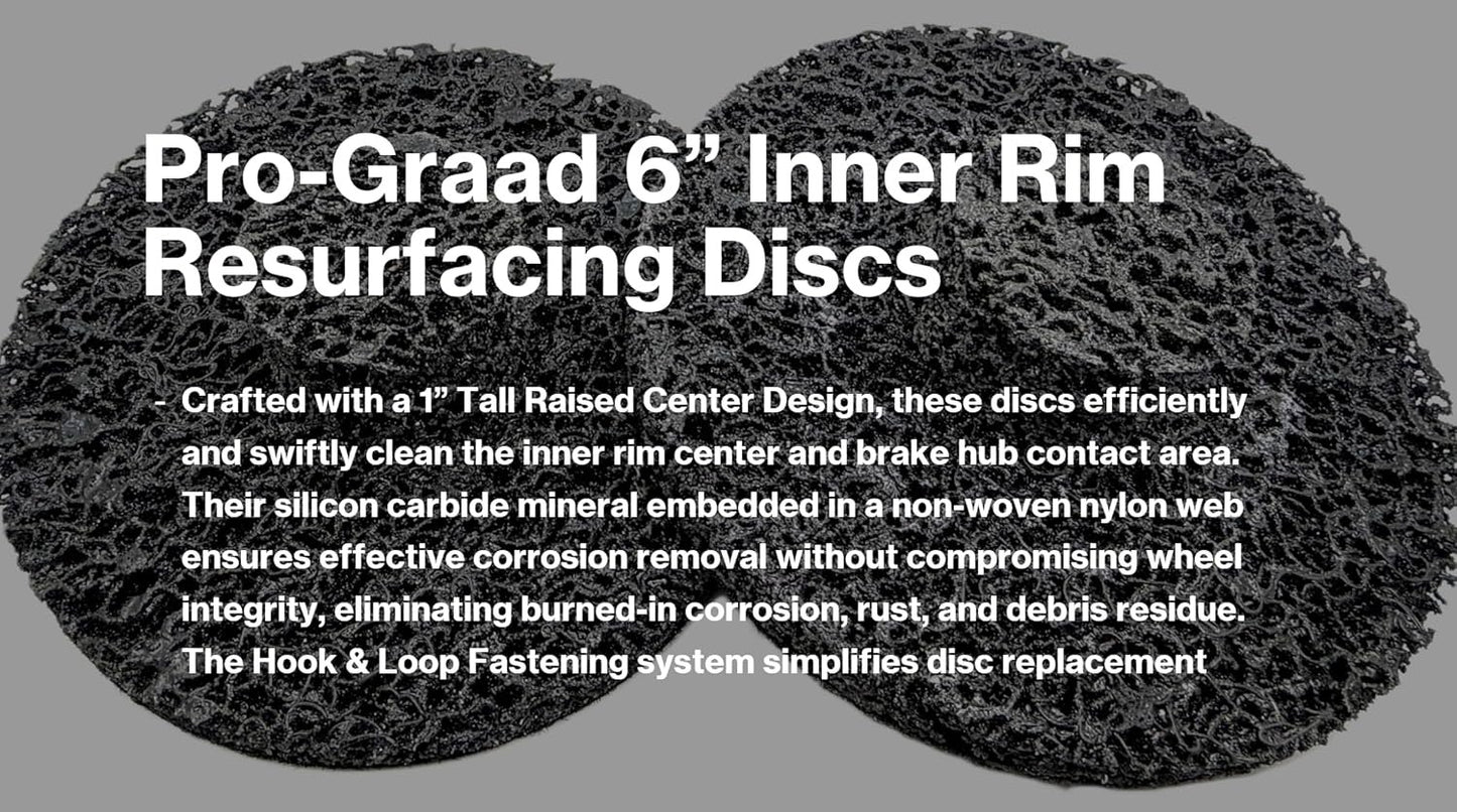 Pro-Graad 433 508  6 inch Replacement Discs for Inner Rim Cleaner, Compatible Fit Mueller-Kueps 433 507 & 6” Professional Brake & Wheel Hub Cleaning Tools, 2 Pack
