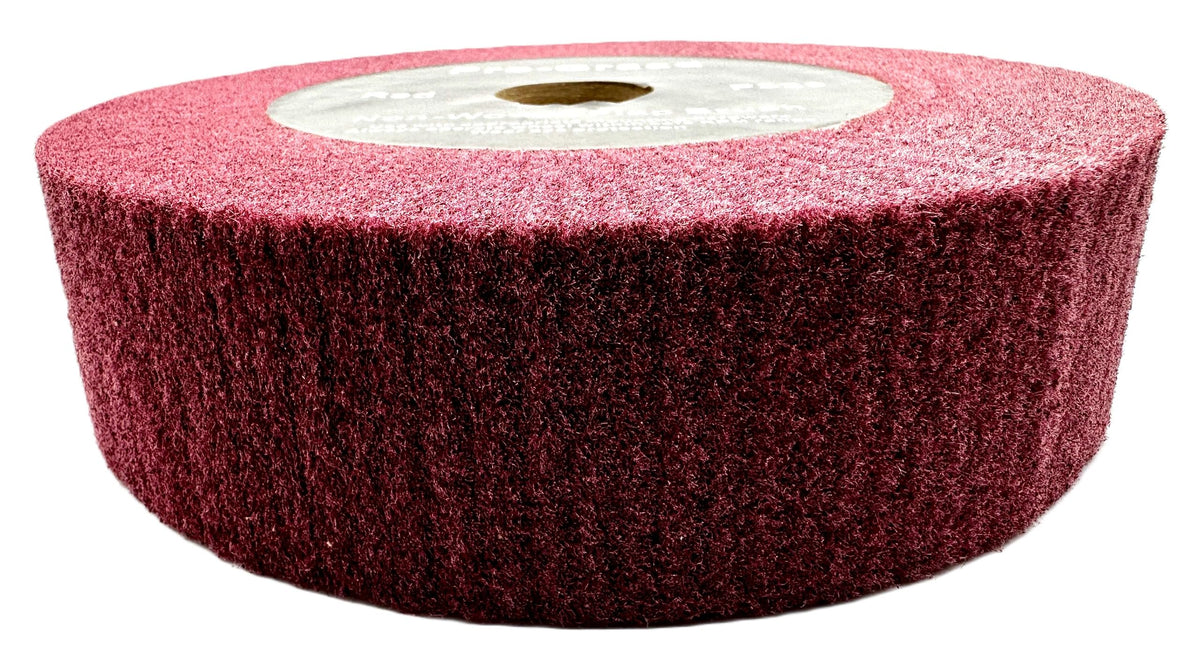 Pro-Graad 8” x 2” x 1-1/4” Arbor Red Bench Grinder Polishing Wheel, 320 Grit, Tight Weave, Great for refurbishing golf clubs and metal, Non-Woven Wheel for Copper, Metal, Finishing, and Burnishing