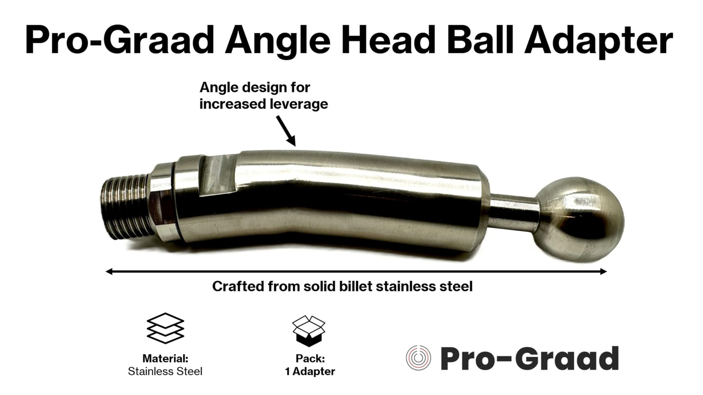 Pro-Graad Drywall Angle Head Ball Adapter for FHTT, XHTT & Standard Handles – Converts Corner Roller to Finisher Handle– Fits TapeTech, Columbia, Level 5, NorthStar, Drywall Master, Platinum, BlueLine