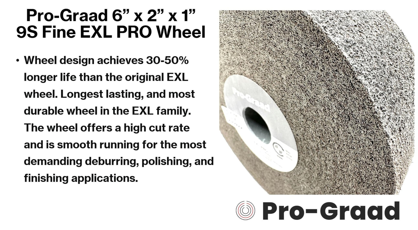 Pro-Graad EXL PRO Convolute Deburring Polishing Wheel - 6" x 2" x 1" 9S Fine Silicon Carbide - Professional Grade - Metal Deburring, Finishing and Polishing Wheel - (1 Pack)