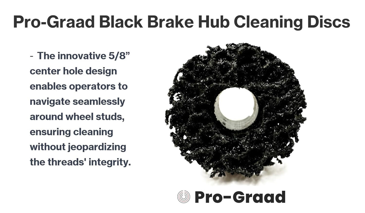 Pro-Graad Wheel Hub Resurfacing Kit, Brake Hub Cleaning Pad 6 Piece Kit – Hub Surface & Stud Cleaner – Quick Rust Removal for Lug Studs & Rotors, Fits Power Drill, Includes Holder & 5x 1-1/2” Discs
