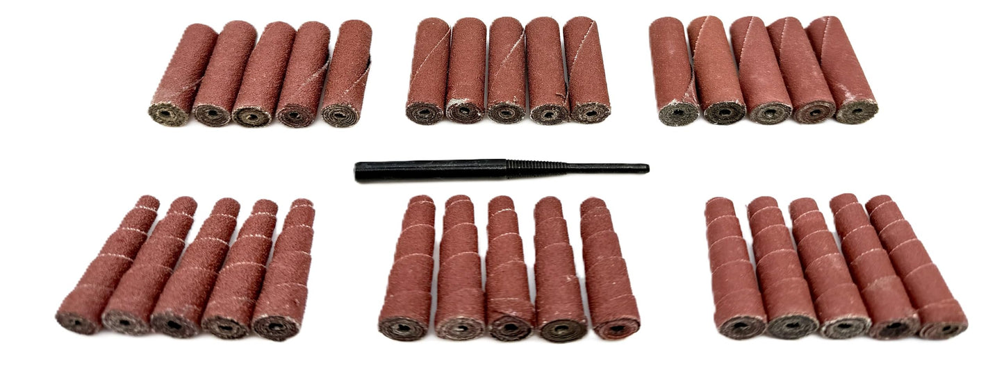 Pro-Graad 31 Piece Abrasive Sanding Cartridge Spiral Roll Sander Kit, Mini Cone & Cylinder Kit for Metal, Wood, Stainless, Fiberglass, Welds, Engine Porting – Die Grinder & Rotary Tool Accessories