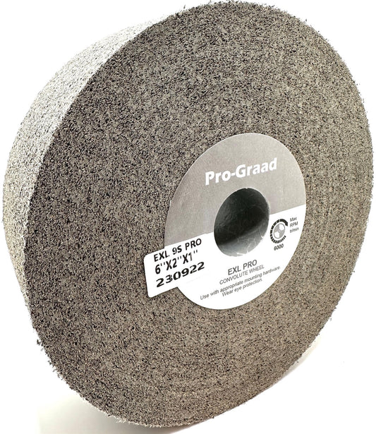 Pro-Graad EXL PRO Convolute Deburring Polishing Wheel - 6" x 2" x 1" 9S Fine Silicon Carbide - Professional Grade - Metal Deburring, Finishing and Polishing Wheel - (1 Pack)