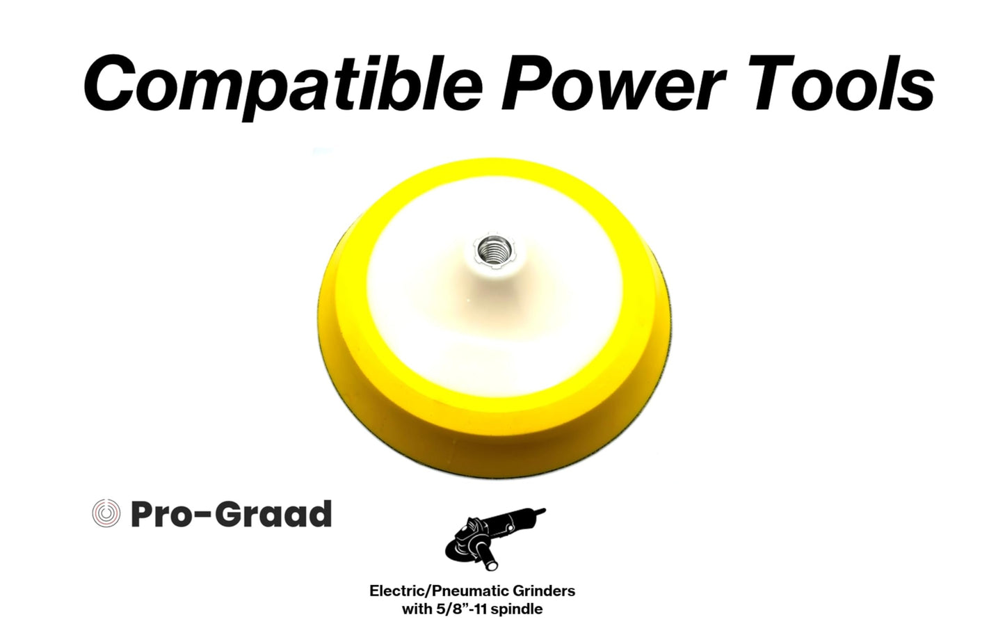 Pro-Graad 8” PSA Disc Pad Holder, Durable Foam Backing Pad, 5/8”-11 Thread, for 8 inch Adhesive-Backed PSA Discs