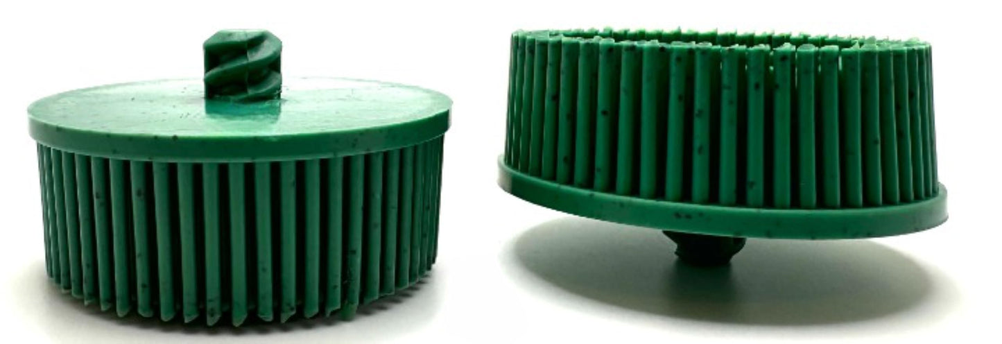 Pro-Graad 5 Pack 2" 50 Grit Green R-Type Bristle Disc | Ceramic-Aluminum Oxide Abrasive Bristle Disc with Quick Change Roll Lock | Pack of 5 | Green