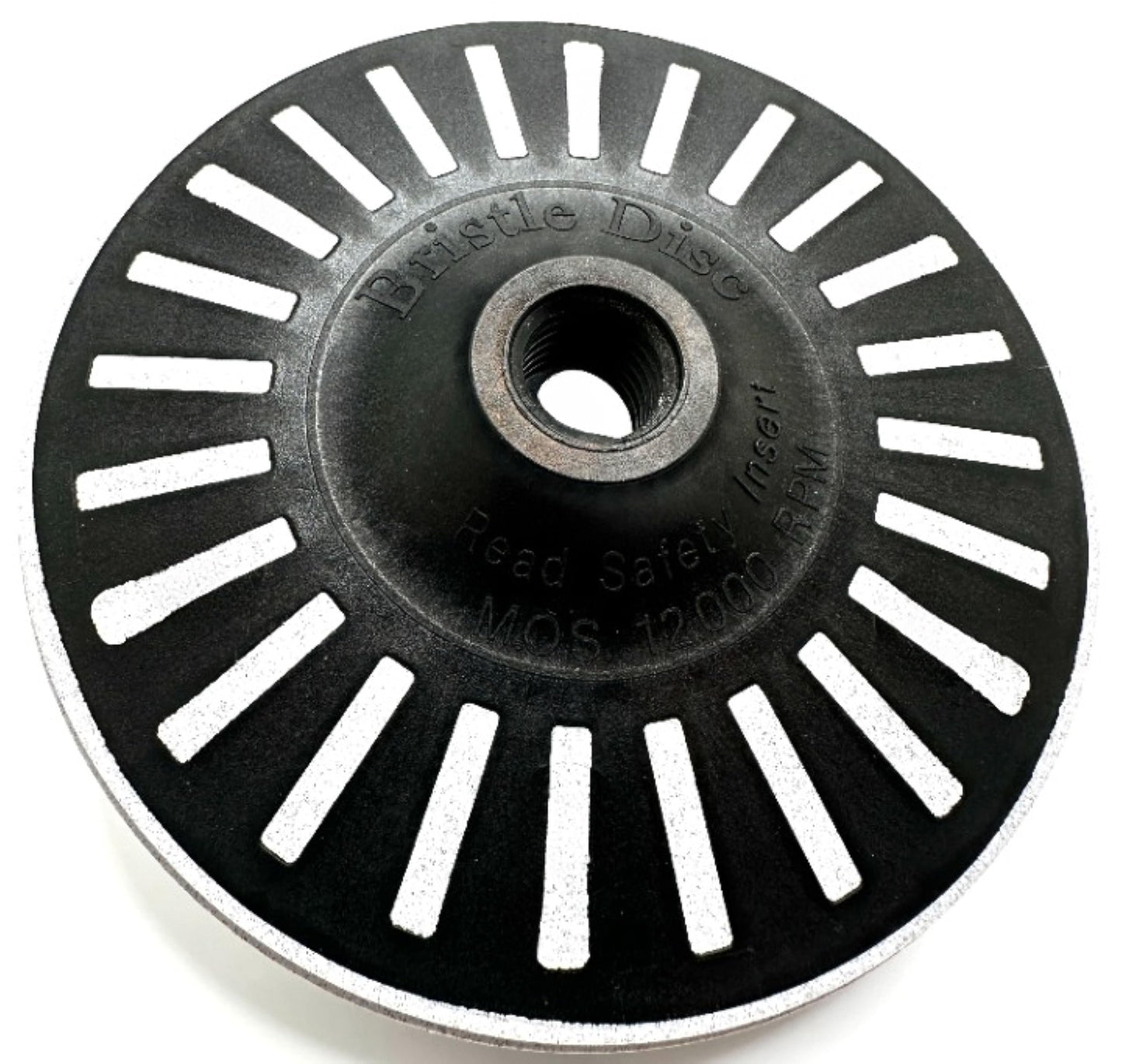 Pro-Graad 4-1/2” x 5/8”-11 120 Grit White Bristle Disc | Ceramic-Aluminum Oxide Abrasive Bristle Disc with 5/8”-11 Fast Change Hub | Remove Coatings Paint Rust Contaminants Weld Burn | Pack of 1