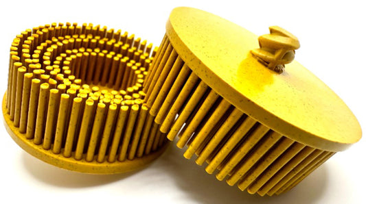 Pro-Graad 5 Pack 2" 80 Grit Yellow R-Type Bristle Disc | Ceramic-Aluminum Oxide Abrasive Bristle Disc with Quick Change Roll Lock | Pack of 5 | Yellow