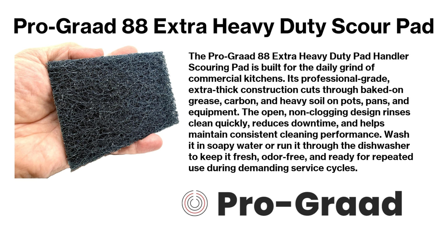 Pro-Graad 20 Pack 88 Extra Heavy Duty Scour Pad Handler for Scouring & Cleaning Pots, Pans, Utensils, Cooking Equipment, Easy Rinsing, Non-Rusting & Splintering, 5" Length x 3-1/2" Width, Blue, 08292