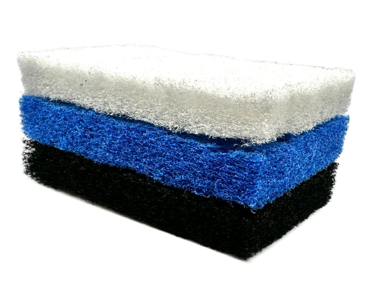 Pro-Graad Scrub Pad with Handle, 3pcs Scrub Pads with Reusable Handle, 3 Different Scrubbing Scouring Pads Kit for Bathroom, Kitchen, Teak, Grill, Boat Hull, Compatible with Star brite Pads