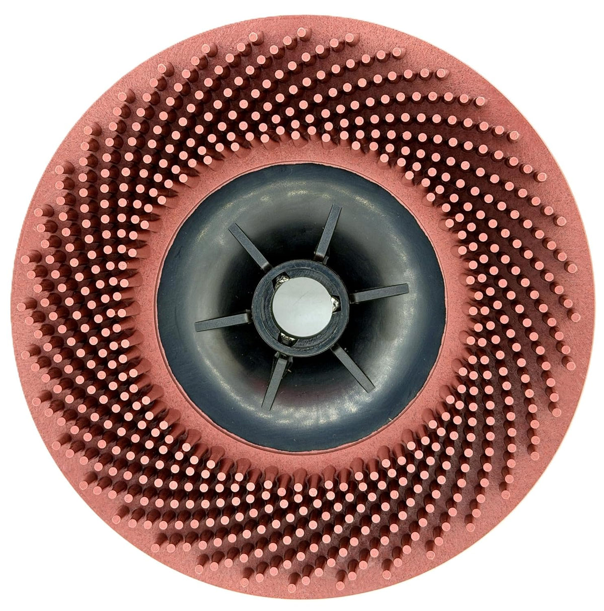 Pro-Graad 4-1/2” x 5/8”-11 220 Grit Red Bristle Disc, Ceramic-Aluminum Oxide for Fine Cleaning, Blending, Light Deburring & Pre-Polishing Metal/Wood/Plastic, Fast-Change Hub, 1-Pack