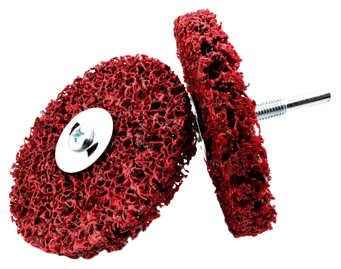 Pro-Graad 2 Pack Paint Stripping Disc Drill Attachment | 4" x 1/2" Wide with 1/4" Shaft | Strip & Clean Discs Remove Paint Coating Rust | Red Heavy Duty Extra Coarse | Pack of 2