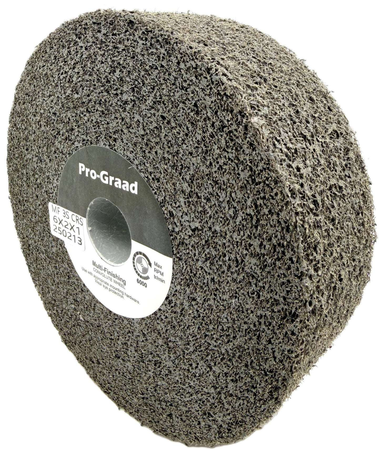 Pro-Graad Multi-Finishing Wheel – 6” x 2” x 1” 3S Coarse Grit Silicon Carbide - Stainless Steel Finishing Convolute Wheel – for #3 Finish - 1 Pack