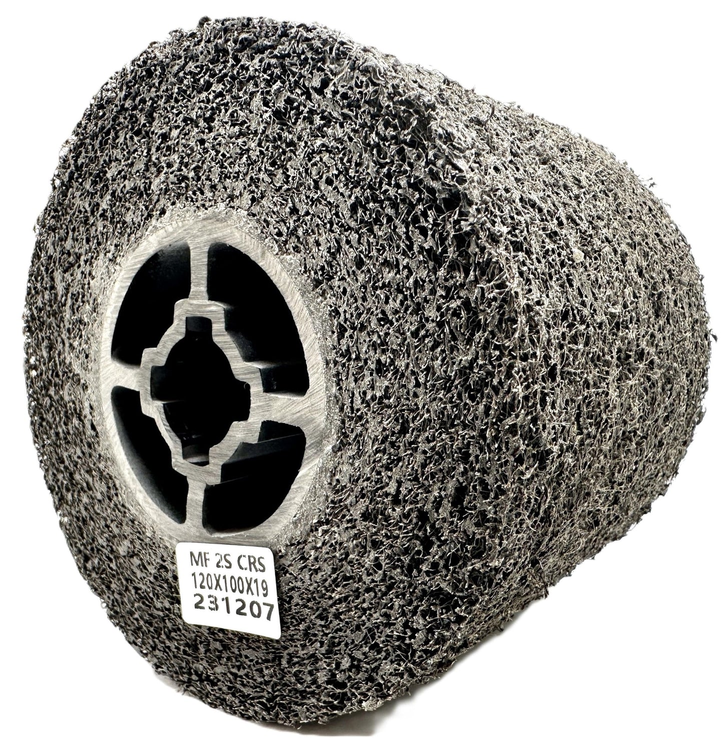 Pro-Graad Multi-Finishing Wheel 2S Coarse – 4.5” x 4” x 3/4” Quad Keyway (120x100x19mm) Silicon Carbide – for #3 Finish on Stainless Steel - Finishing Convolute Burnishing Abrasive Drawing Wheel Drum