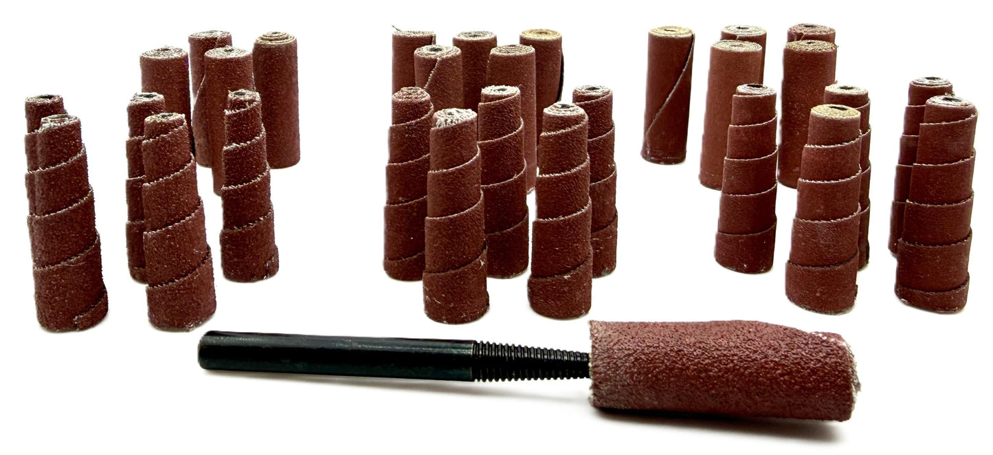 Pro-Graad 31 Piece Abrasive Sanding Cartridge Spiral Roll Sander Kit, Mini Cone & Cylinder Kit for Metal, Wood, Stainless, Fiberglass, Welds, Engine Porting – Die Grinder & Rotary Tool Accessories