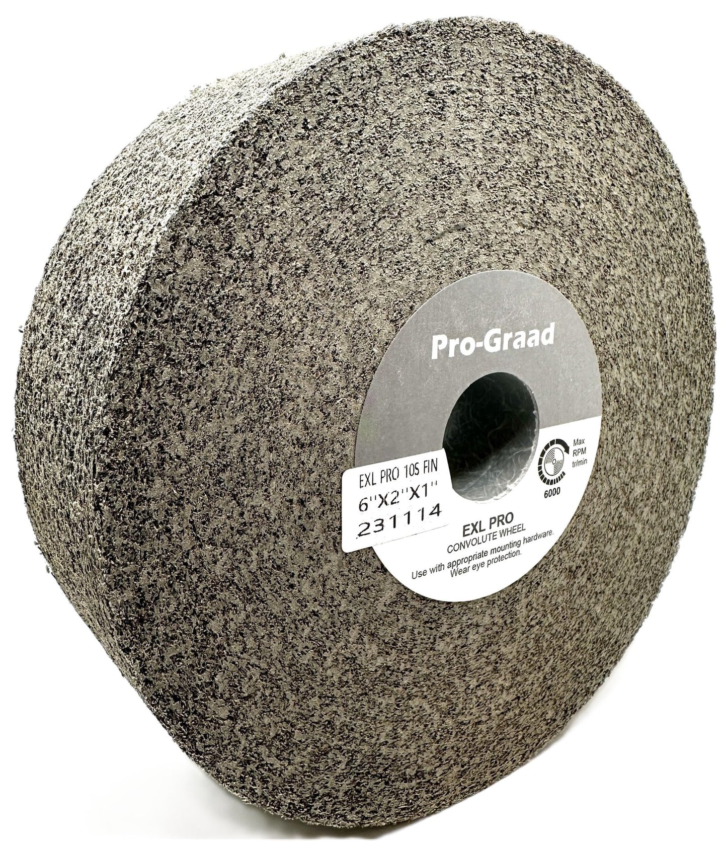 Pro-Graad EXL PRO Convolute Deburring Polishing Wheel - 6" x 2" x 1" 10S Fine Silicon Carbide - Professional Grade - Metal Deburring, Finishing and Polishing Wheel - 1 Pack