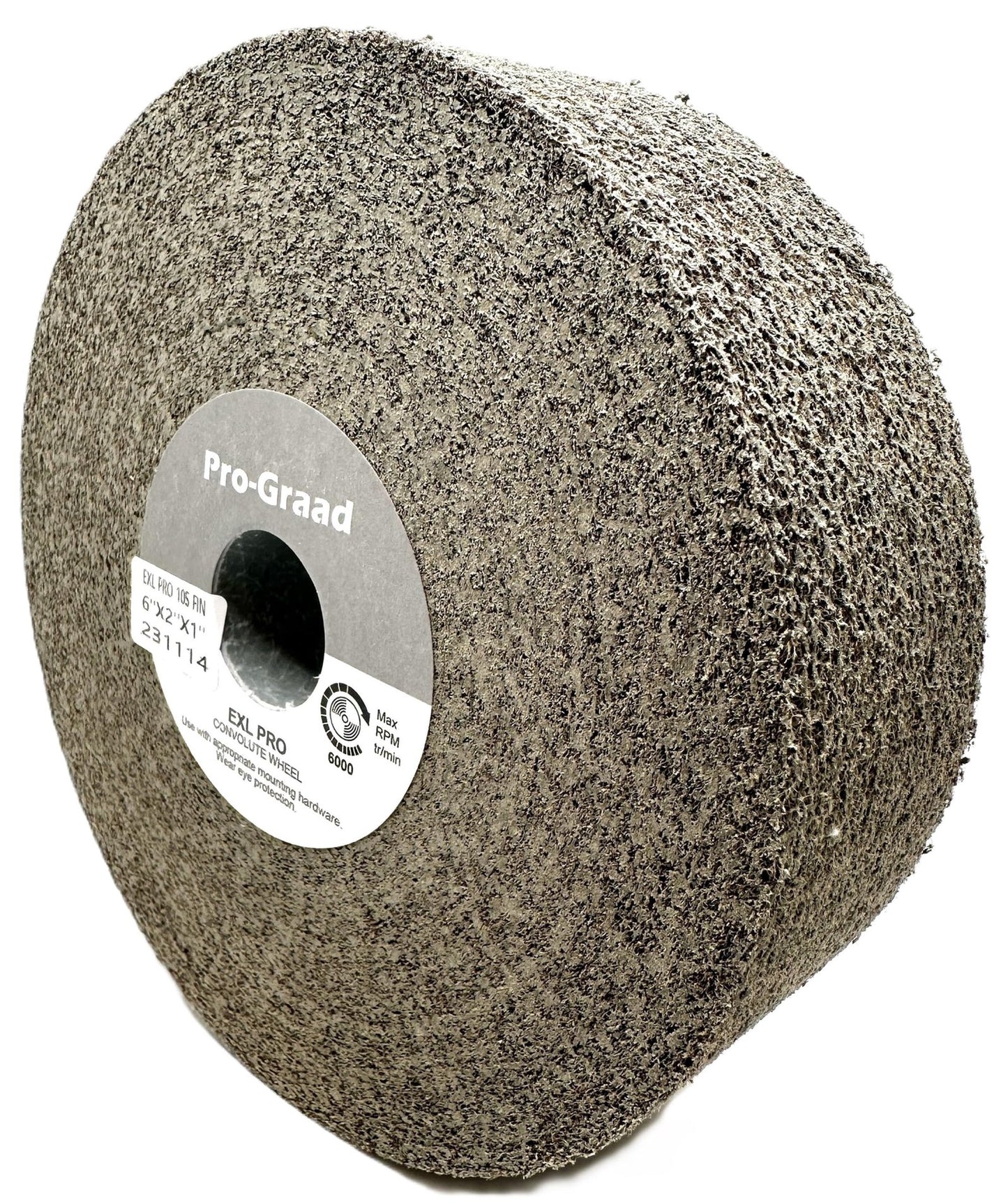 Pro-Graad EXL PRO Convolute Deburring Polishing Wheel - 6" x 2" x 1" 10S Fine Silicon Carbide - Professional Grade - Metal Deburring, Finishing and Polishing Wheel - 1 Pack