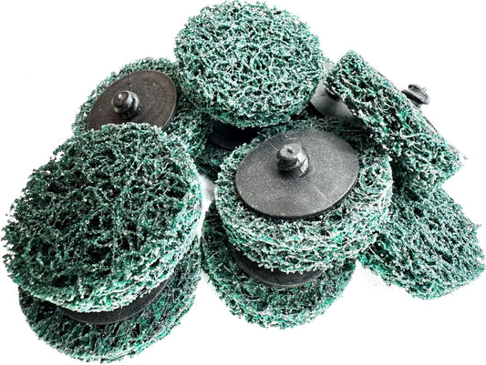 Pro-Graad 10 Pack 2" XT PRO Extra Cut Clean & Strip Disc, Roll Lock Quick Change, Green Professional Grade, Extra Coarse, Remove Heavy Rust Paint Corrosion, 21543