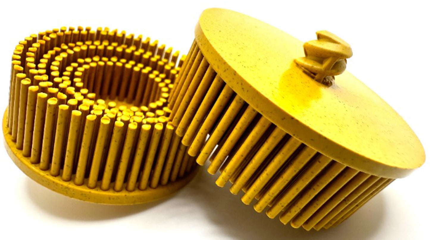 Pro-Graad 10 Pack 2" 80 Grit Yellow R-Type Bristle Disc | Ceramic-Aluminum Oxide Abrasive Bristle Disc with Quick Change Roll Lock | Pack of 10 | Yellow