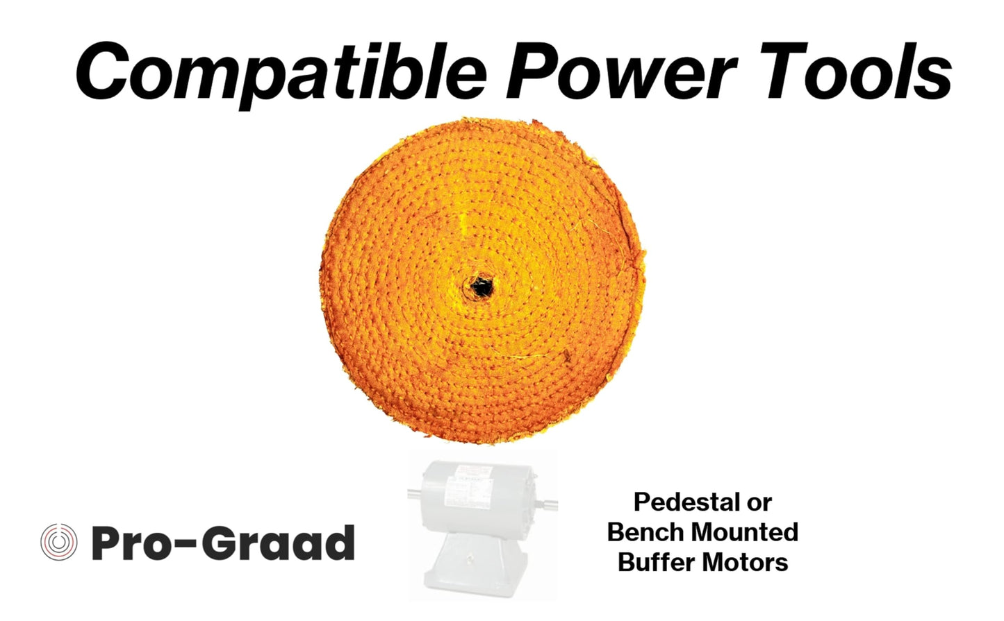 Pro-Graad 10” Orange Dip Treated Rigid Full Sisal Buffing Wheel, 5/8 inch Arbor Hole, 1/2 inch Thickness, 1/4 inch Sewn, for Cut Buffing Steel, Stainless Steel, Ferrous Metals, Pack of 1