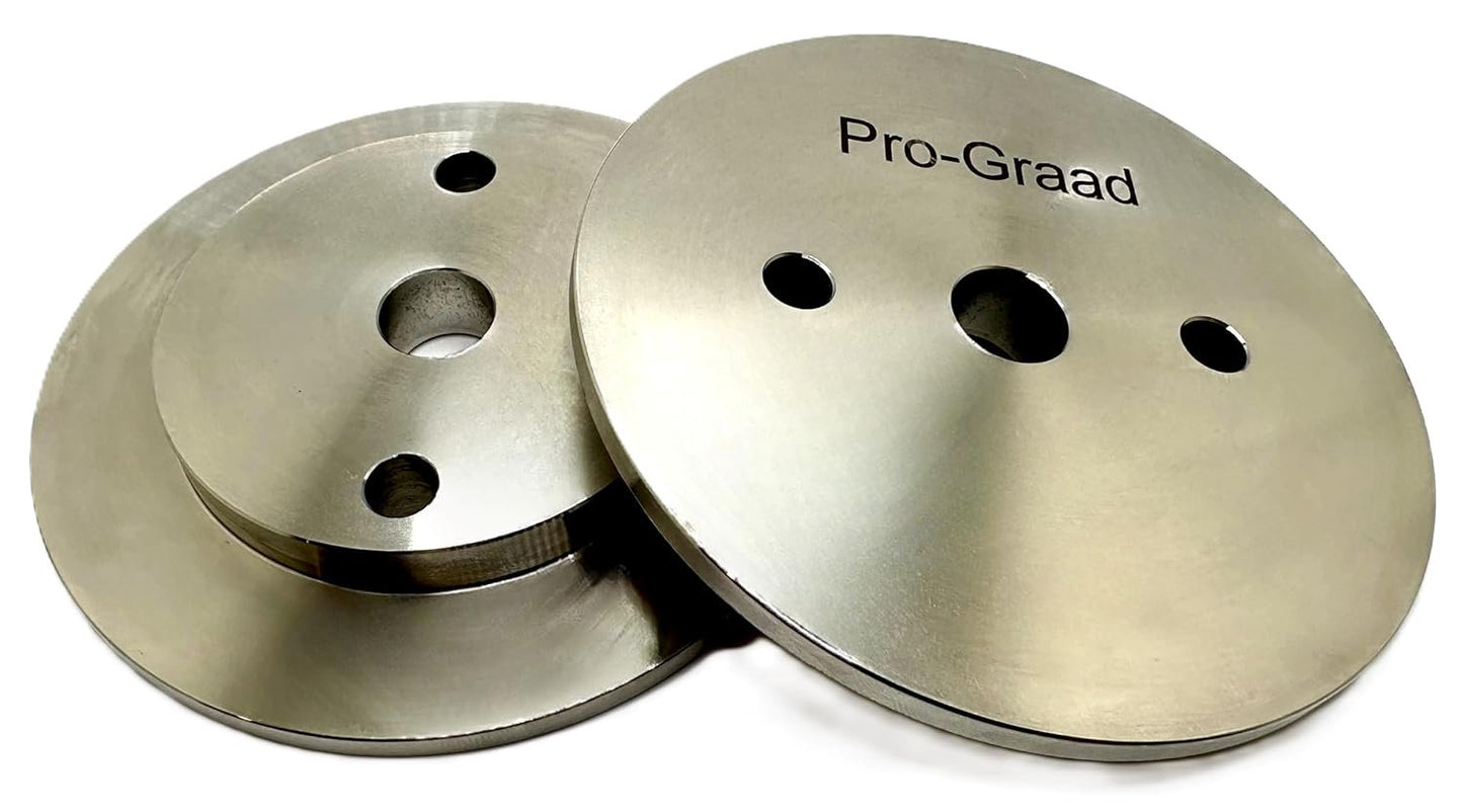 Pro-Graad PG-356 3” x 5/8” Heavy Duty Stainless Reducer Flanges for Wheels with 3” Hole, Reduce Arbor to 5/8”, for use with Airway Buffs, Pro-Graad & 3M Scotch Brite Convolute Deburring Wheels, 1 Pair