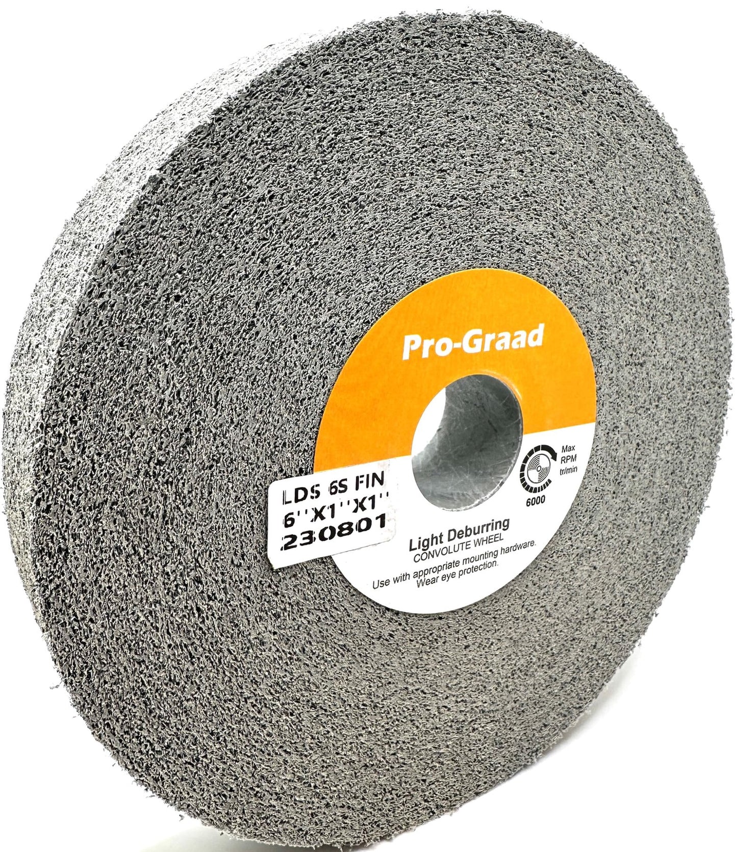 Pro-Graad Light Deburring Wheel - 6" x 1" x 1" 6S Fine Grit - Silicon Carbide – Light Deburring, Finishing and Polishing Wheel – 01660 - Convolute - (1 Pack)