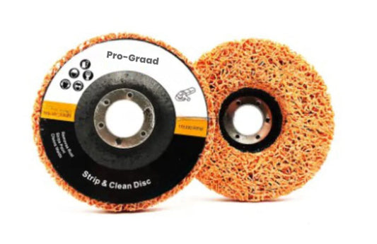 Pro-Graad SuperGrindz 5 Pack 4" x 5/8" Orange Ceramic Grain Extra Coarse Long-Life Strip Discs Stripping Wheel Fit Angle Grinder Clean Remove Strip Paint Coating Rust Welds Oxidation