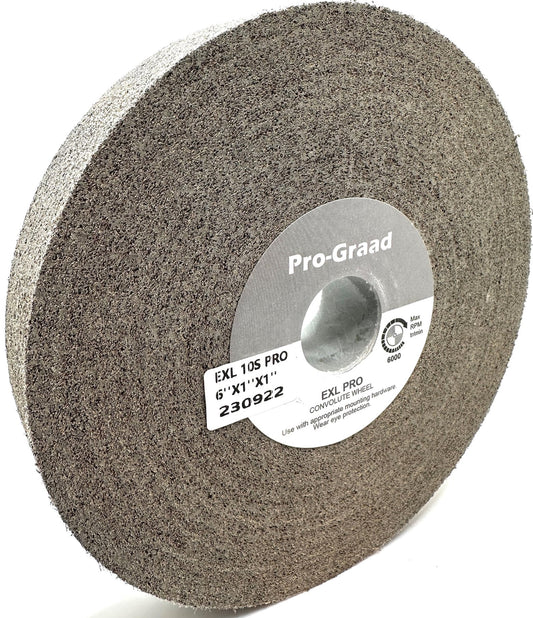 Pro-Graad EXL PRO Convolute Deburring Polishing Wheel - 6" x 1" x 1" 10S Fine Silicon Carbide - Professional Grade - Metal Deburring, Finishing and Polishing Wheel - 94917 - 1 Pack