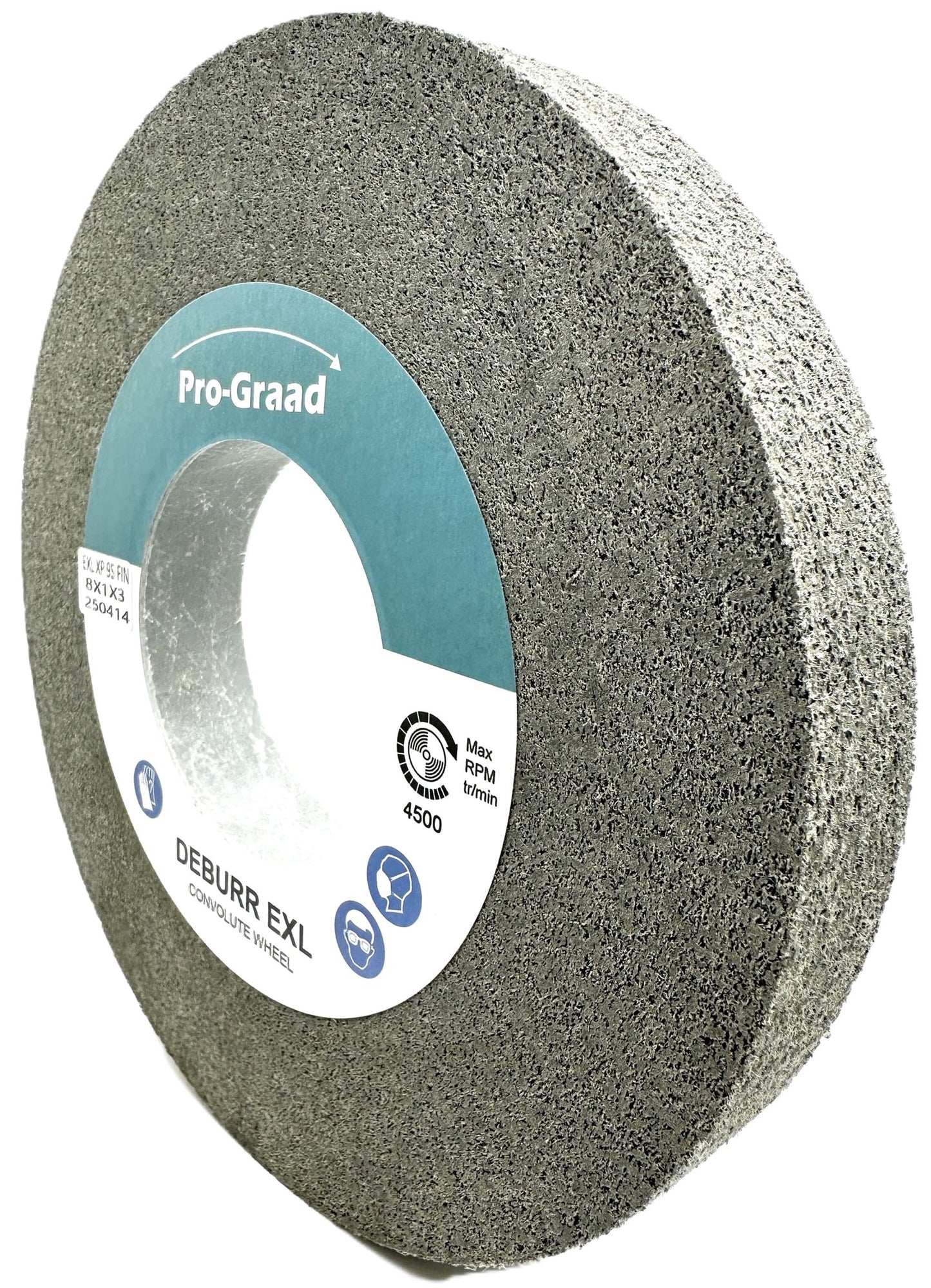 Pro-Graad EXL XP Convolute Deburring Polishing Wheel - 8" x 1" x 3" 9S Fine Silicon Carbide - Professional Grade - Metal Deburring, Finishing and Polishing Wheel – 60307 - 1 Pack