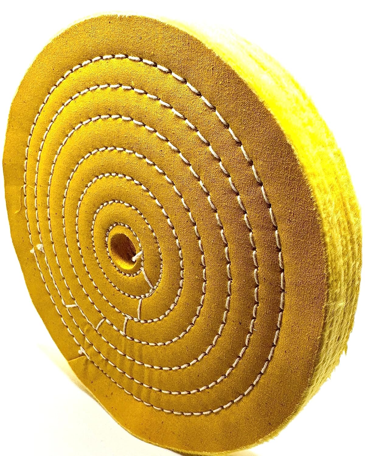 Pro-Graad 1 Pack Extra Thick Buffing Polishing Wheel 8 inch Yellow Treated Cotton Medium, 70 Ply – 1” Thick with 5/8 inch Arbor Hole for Bench Grinder – Ideal for Middle Step Buffing – Pack of 1