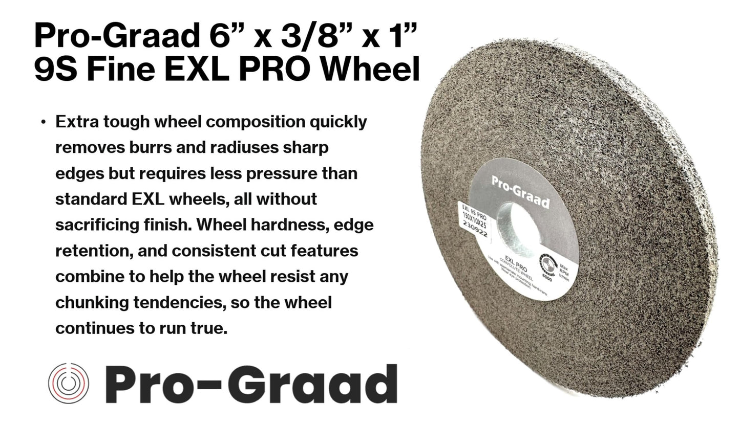 Pro-Graad EXL PRO Convolute Deburring Polishing Wheel - 6" x 3/8" x 1" 9S Fine Silicon Carbide - Professional Grade - Metal Deburring, Finishing and Polishing Wheel - (1 Pack)