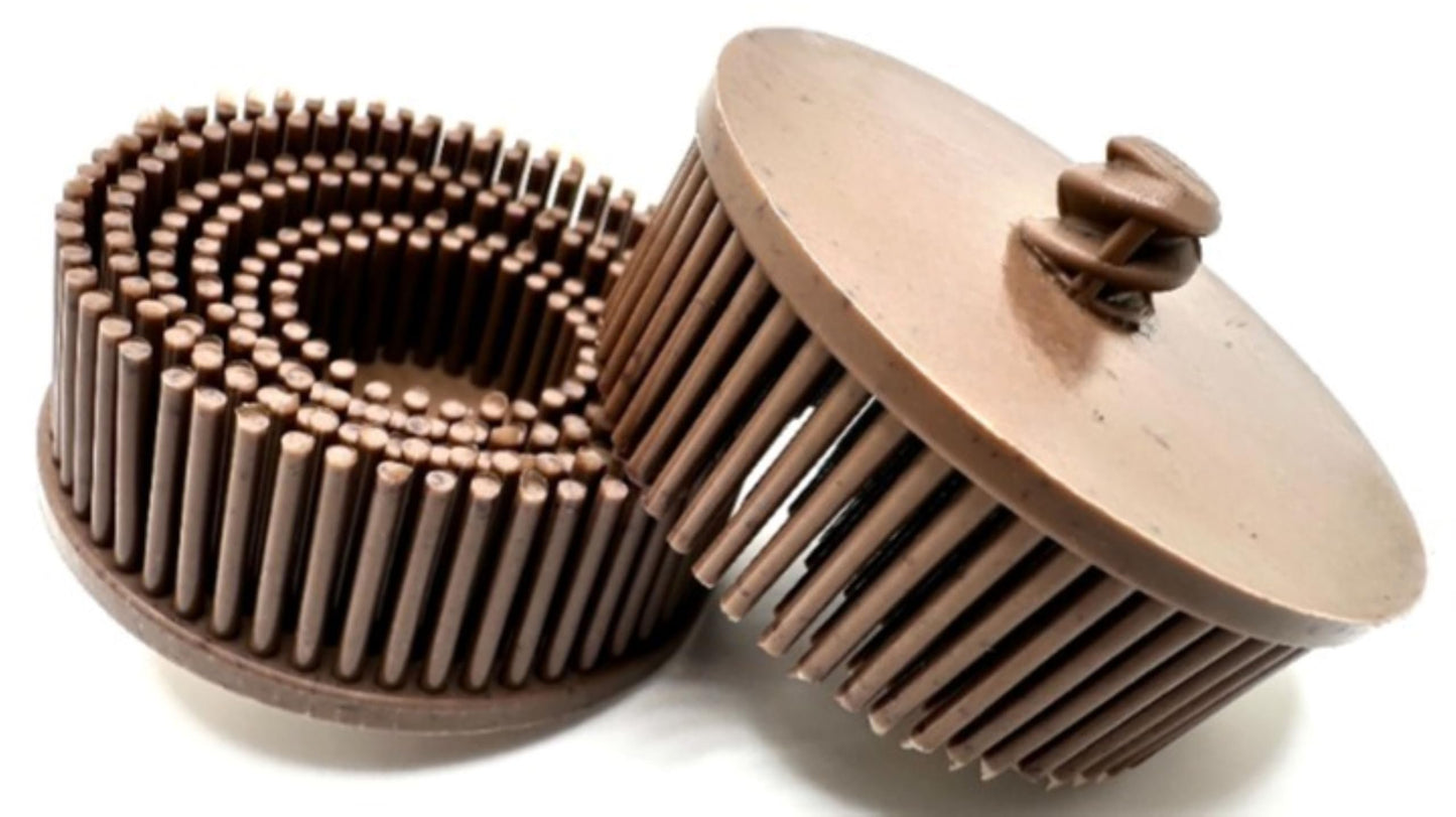 Pro-Graad 5 Pack 2" 36 Grit Brown R-Type Bristle Disc | Ceramic-Aluminum Oxide Abrasive Bristle Disc with Quick Change Roll Lock | Pack of 5
