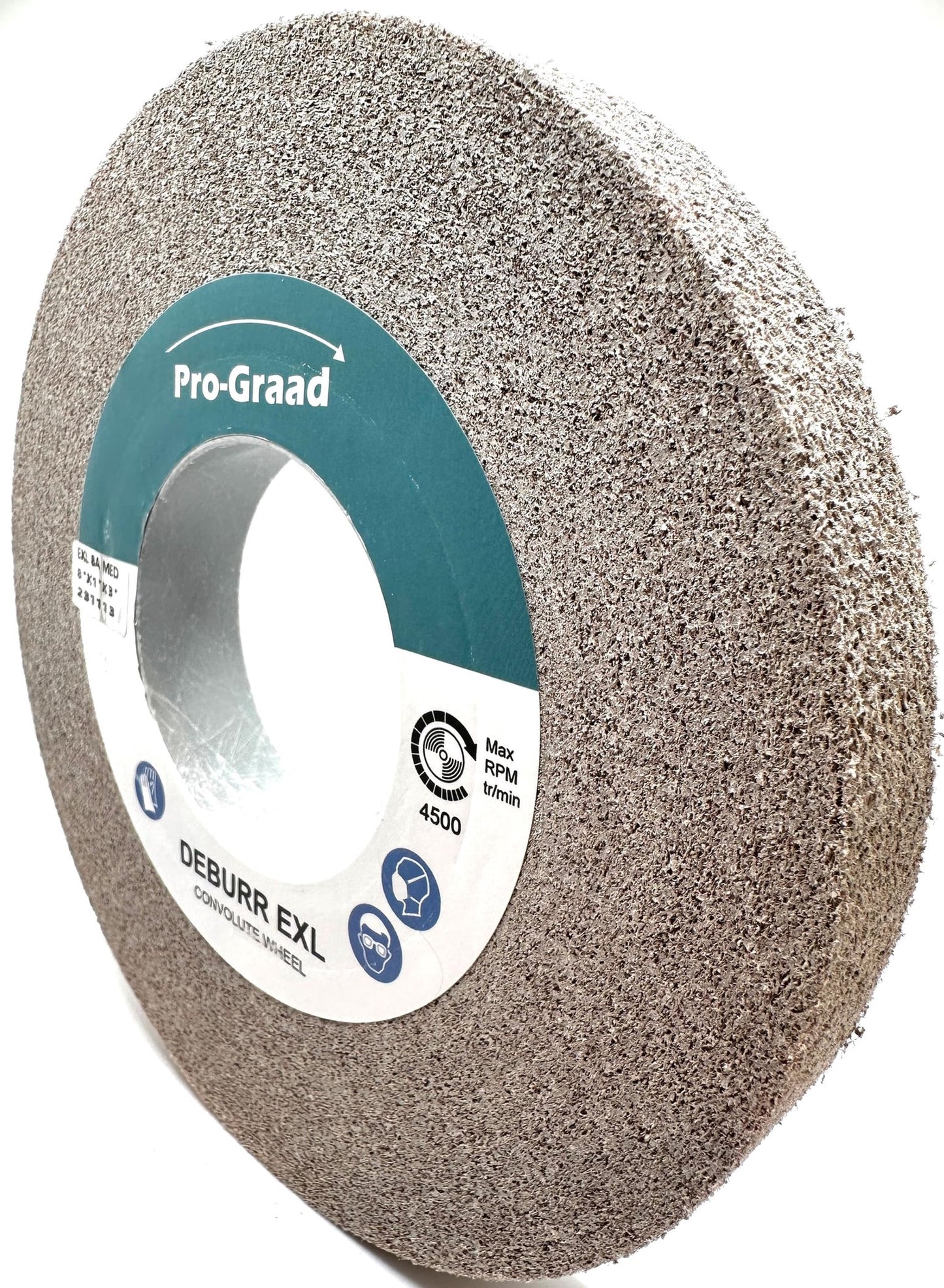 EXL Deburring Wheel - 8" x 1" x 3" 8A Medium Grit - Aluminum Oxide - Metal Deburring, Finishing and Polishing Wheel - Convolute - 13619 - (1 Pack)