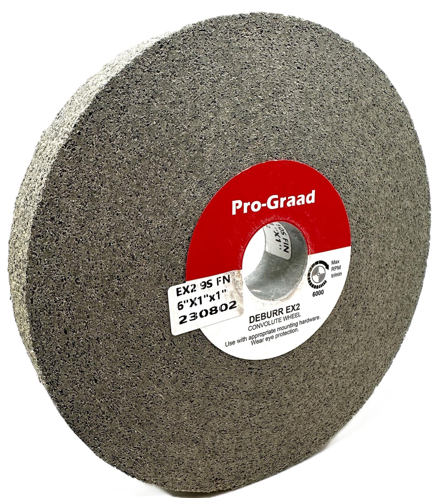 Pro-Graad EX2 Convolute Deburring Polishing Wheel - 6" x 1" x 1" 9S Fine Grit Silicon Carbide - Extra Durable - Metal Deburring, Finishing and Polishing Wheel - Convolute - 18040 - (1 Pack)