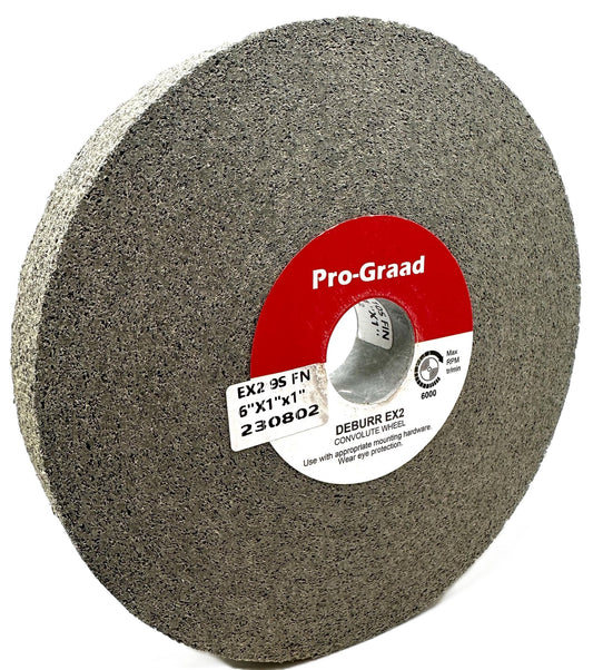 Pro-Graad EX2 Convolute Deburring Polishing Wheel - 6" x 1" x 1" 9S Fine Grit Silicon Carbide - Extra Durable - Metal Deburring, Finishing and Polishing Wheel - Convolute - 18040 - (1 Pack)