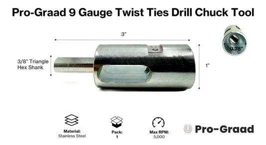 Pro-Graad Fence Twist Ties Tool for 9 Gauge, Drill Chuck,High-tensile Wire Easy Fencing Twisting Tool, Twisted Fence Tool for Fixing Chain Link Fence and Loop Fences, Wire Ties Tool