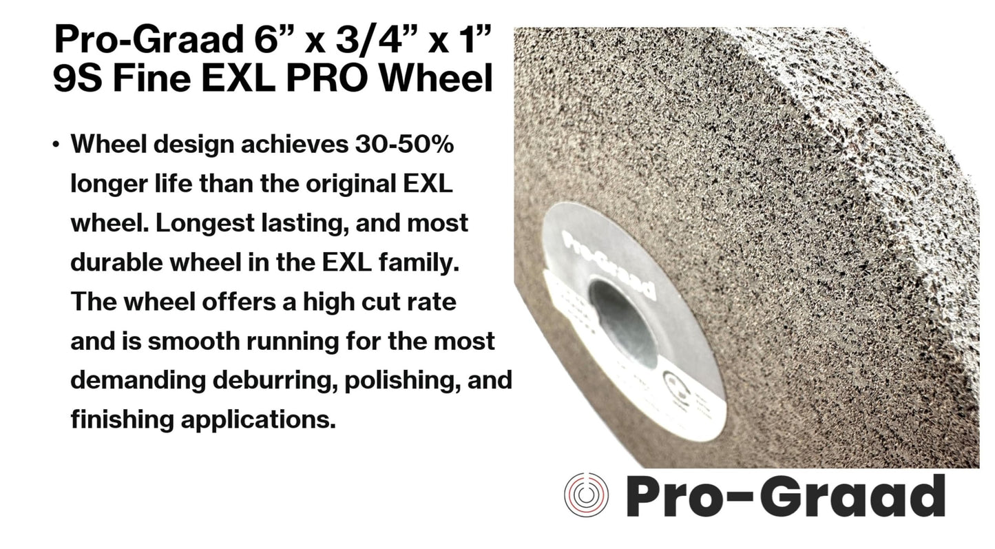 Pro-Graad EXL PRO Convolute Deburring Polishing Wheel - 6" x 3/4" x 1" 9S Fine Silicon Carbide - Professional Grade - Metal Deburring, Finishing and Polishing Wheel - (1 Pack)