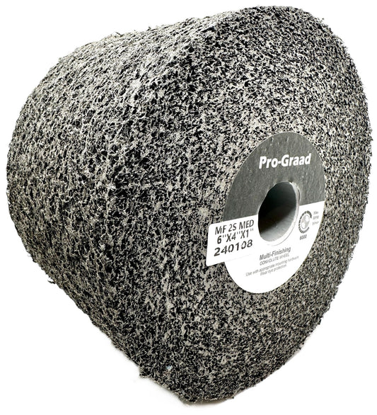 Pro-Graad Multi-Finishing Wheel – 6” x 4” x 1” 2S Medium Grit Silicon Carbide - Stainless Steel Finishing Convolute Wheel 13358 – for #4 Finish - 1 Pack