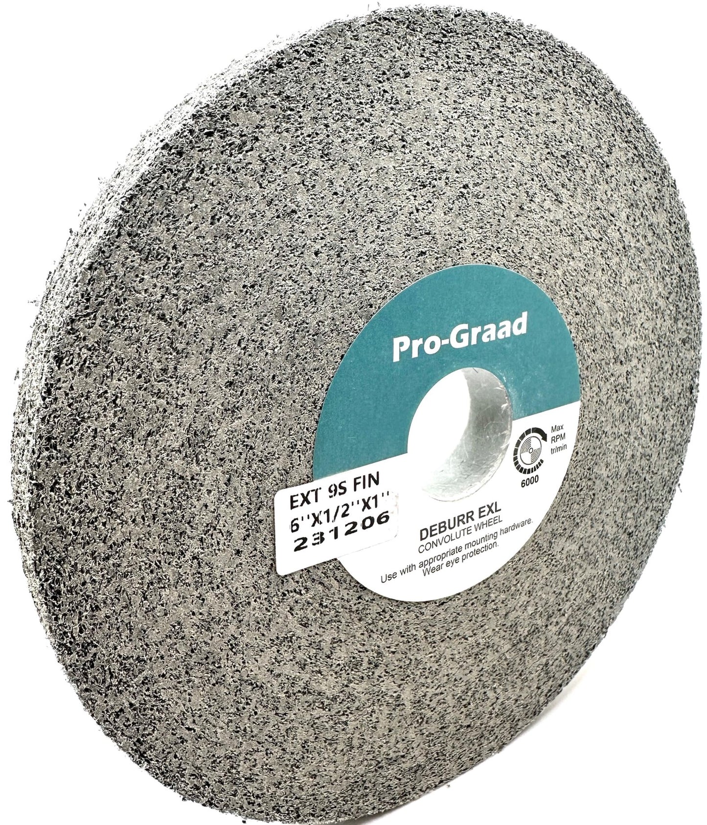 Pro-Graad EXT Deburring Wheel - 6" x 1/2" x 1" 9S Fine Grit - Silicon Carbide - Metal Deburring, Finishing and Polishing Wheel – Excels on Titanium, Stainless & Tough Alloys - Convolute - (1 Pack)