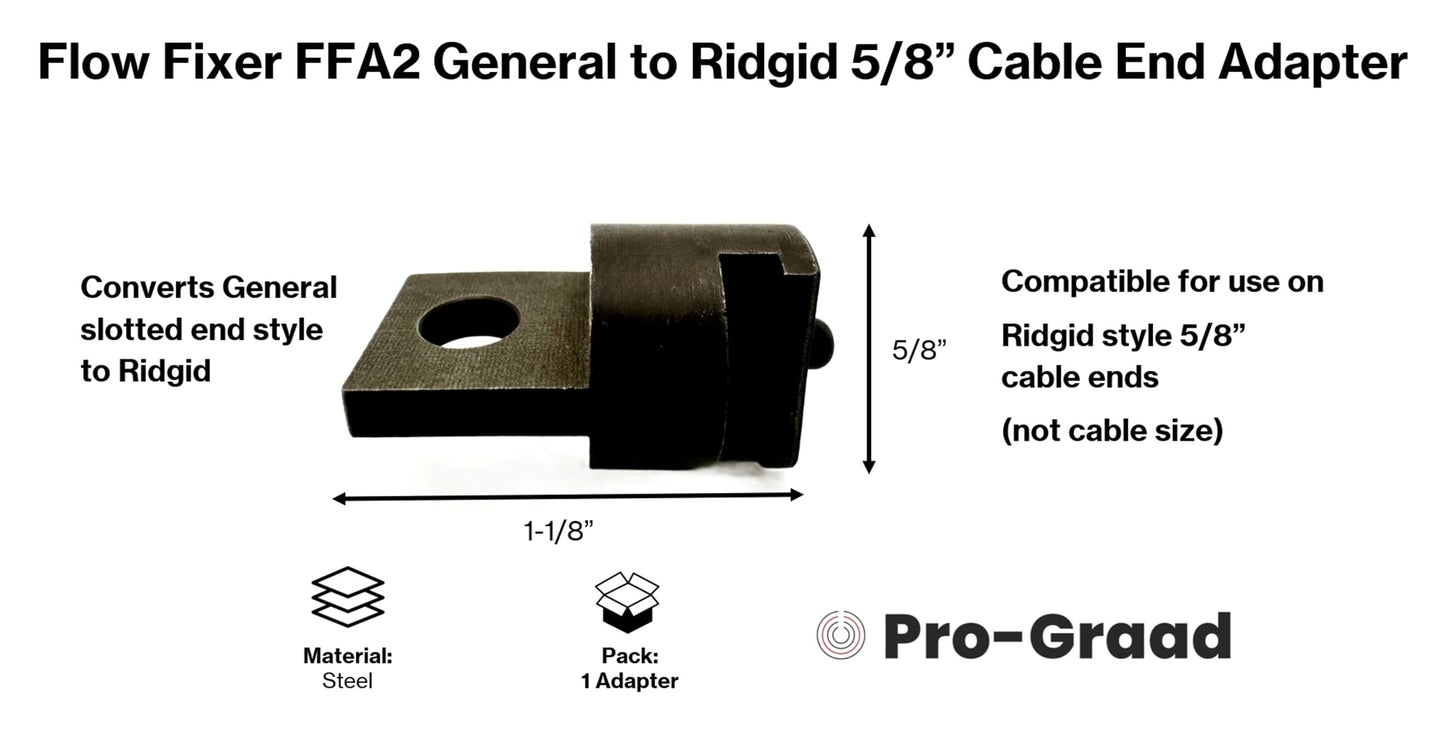Auger Adapter FFA2 – Compatible with General to Ridgid Drain Cleaner, Converts General Slotted Cable Ends to Fit Ridgid Models K40, K50, K375, K380, K400 &K3800 with 5/8" Cable Ends (Not Cable Size)