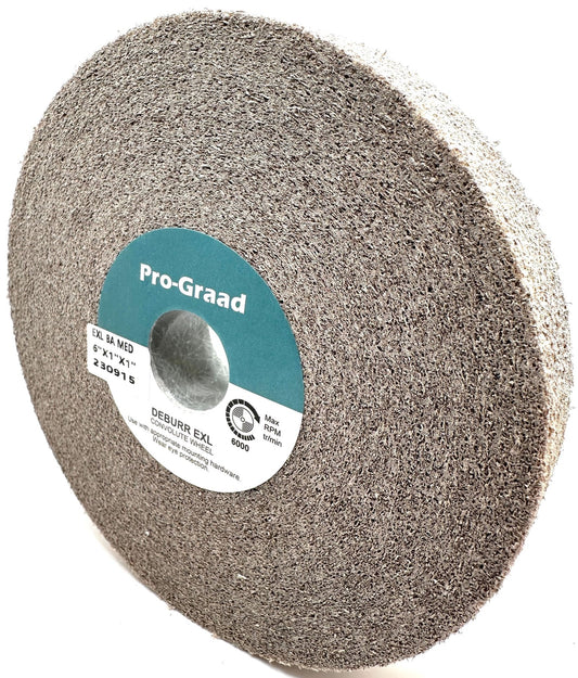 Pro-Graad EXL Deburring Wheel - 6" x 1" x 1" 8A Medium Grit - Aluminum Oxide - Metal Deburring, Finishing and Polishing Wheel - Convolute - 13617 - (1 Pack)