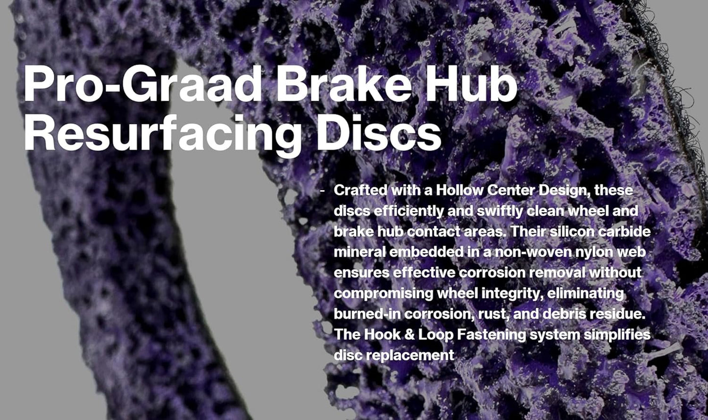 Pro-Graad 2 Pack 6” Replacement Pad for Hub Cleaning Tool, Hook & Loop Brake Wheel Hub Purple Resurfacing & Cleaning Disc, Compatible for use with Bilitools, Steelman, Hazet & Mueller-Kueps Holders