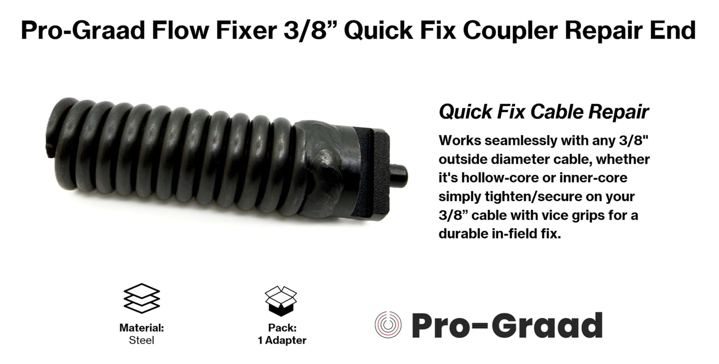 Pro-Graad Flow Fixer 91037 IW Cable Repair Coupling 3/8-Inch Compatible Fit RIDGID Drain Cleaning Cable End, 3/8” Sewer Cable Quick-Fix Coupler Cable Repair (1 Pack)