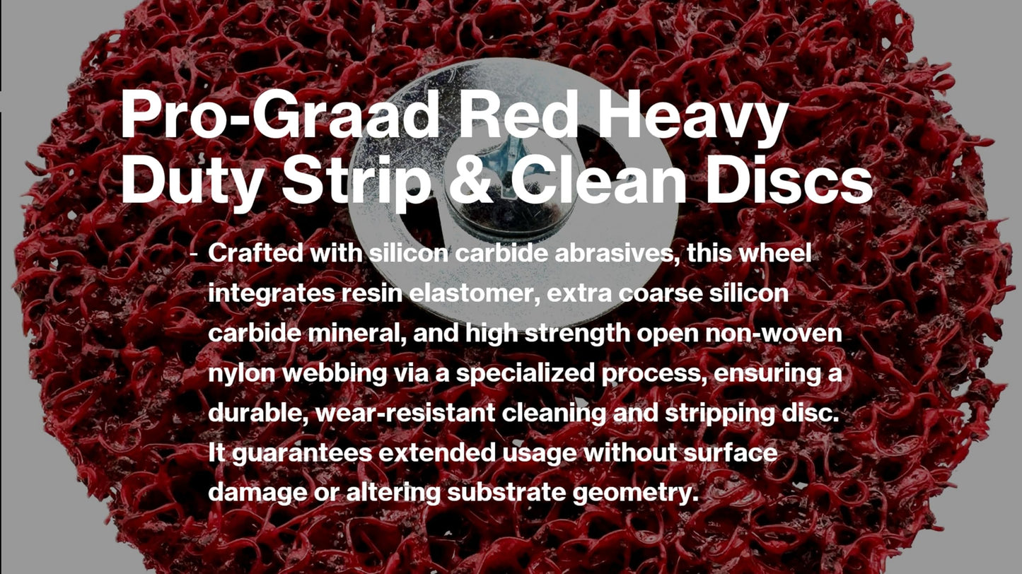 Pro-Graad 2 Pack Paint Stripping Disc Drill Attachment | 4" x 1/2" Wide with 1/4" Shaft | Strip & Clean Discs Remove Paint Coating Rust | Red Heavy Duty Extra Coarse | Pack of 2