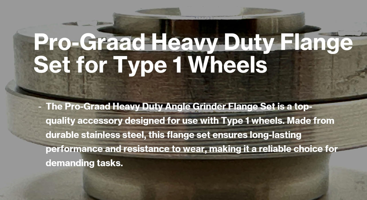 Pro-Graad Heavy Duty 5/8-11 Angle Grinder Flange Set for Type 1 Wheels, D284932, Stainless Steel, Set Includes Backing Flange and Clamp Nut for use with Type 1 Wheels