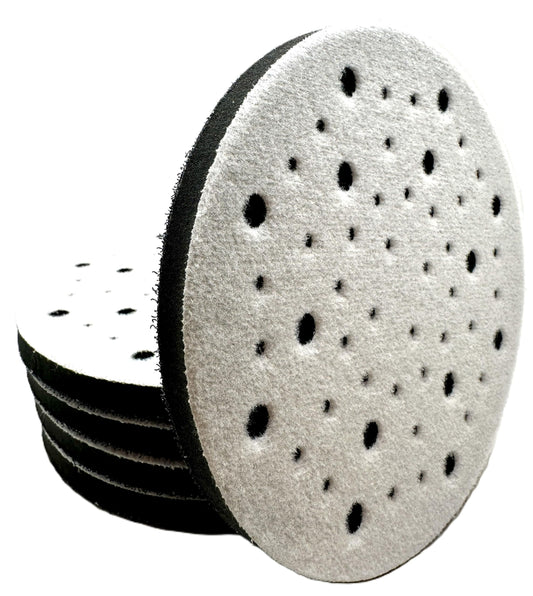 Pro-Graad 5 Pack 6” 52 Hole Soft Density Random Orbital Interface Pads Hook and Loop 6 inch Sponge Cushion Buffer Backing Pad for Woodworking, Automotive Polishing, Pack of 5